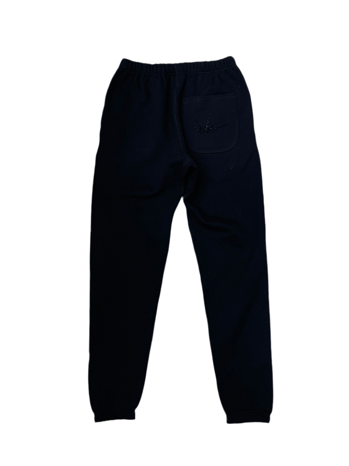 NewYrrk Black Sweatpants w/ Black Crystal