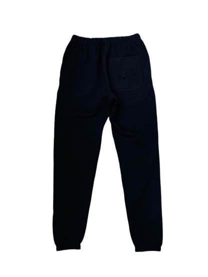 NewYrrk Black Sweatpants w/ Black Crystal