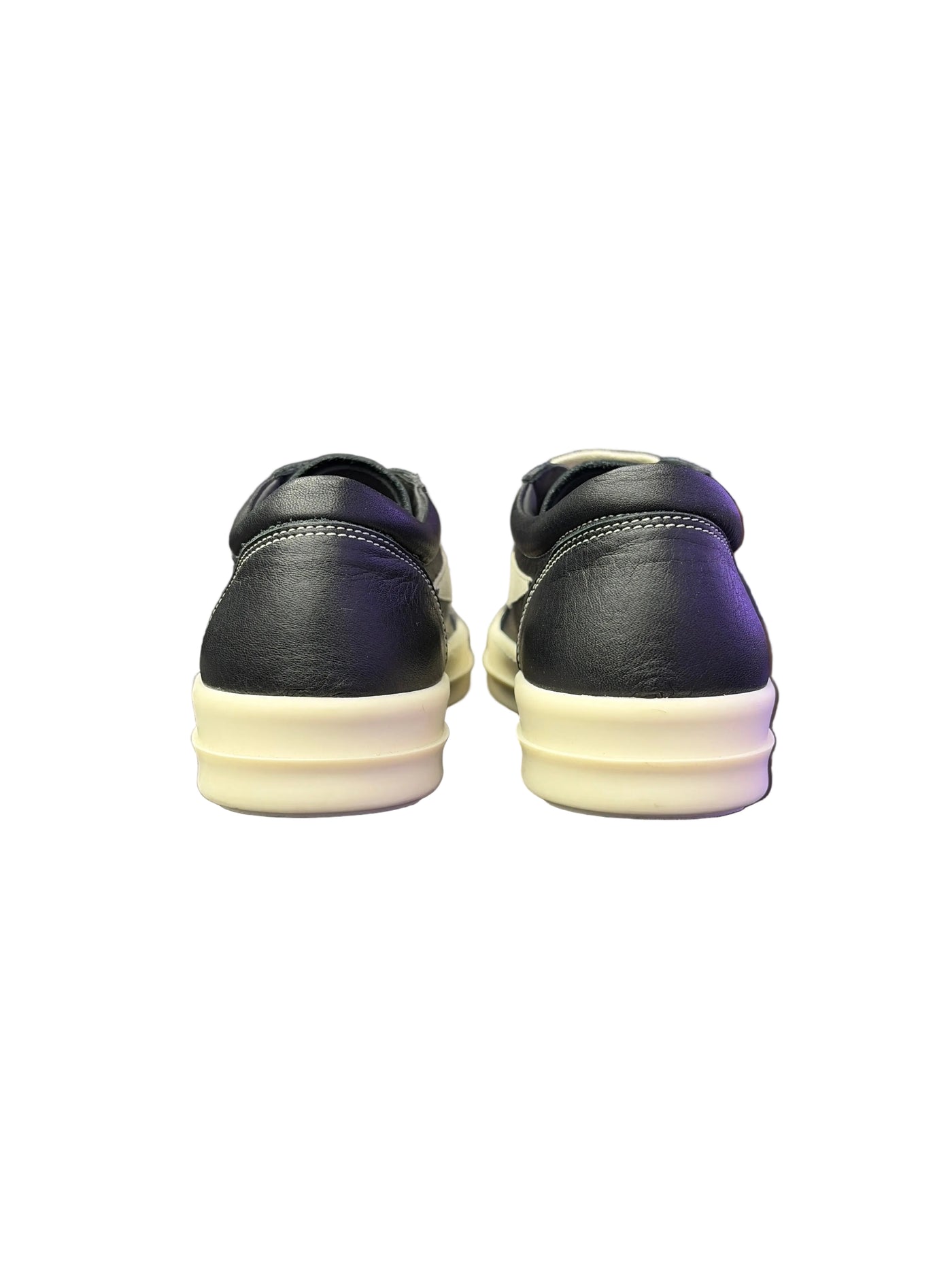 Rick Owens Hollywood Vintage Low Leather Sneakers Black Milk