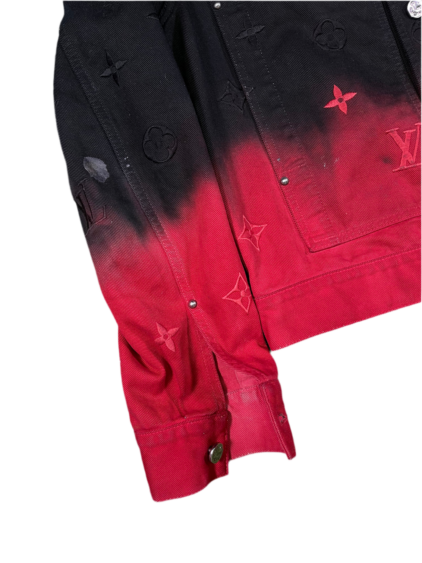 LV Embroidered Gradient Denim Blouson Red