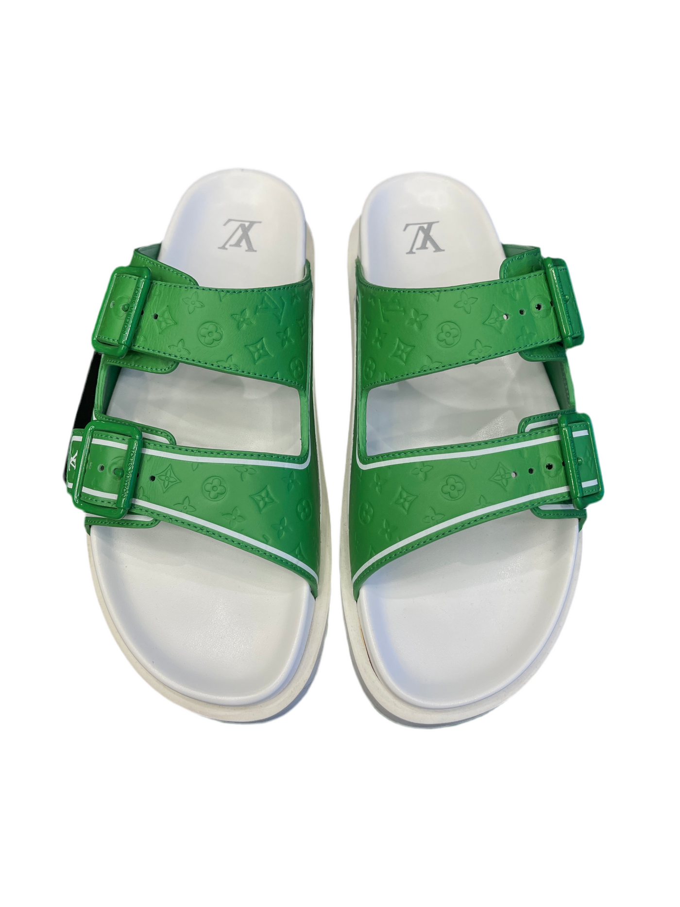 LV Trainer Mules White Green