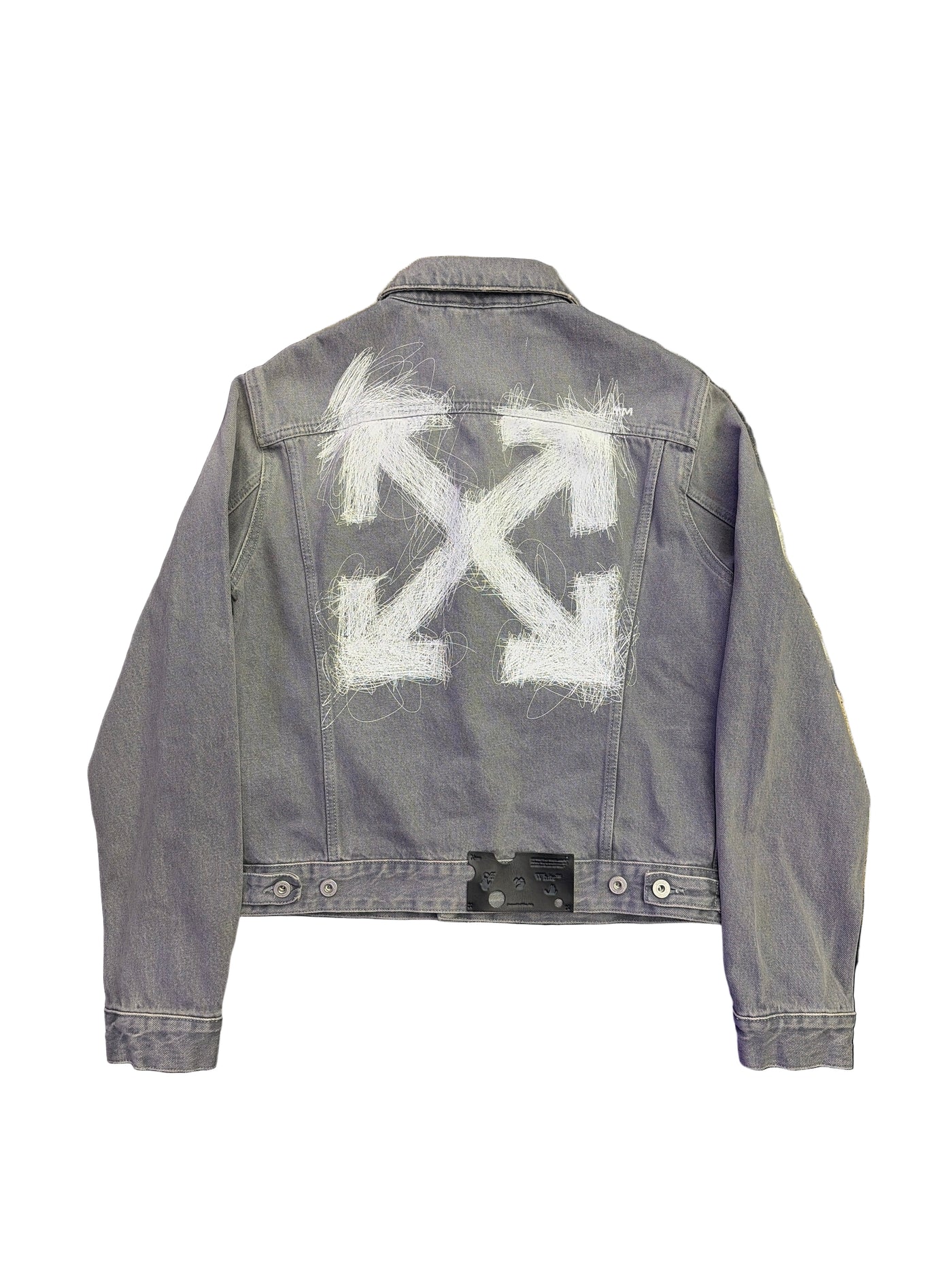 Off-White Scratch Arrows Denim Jacket Stone Grey