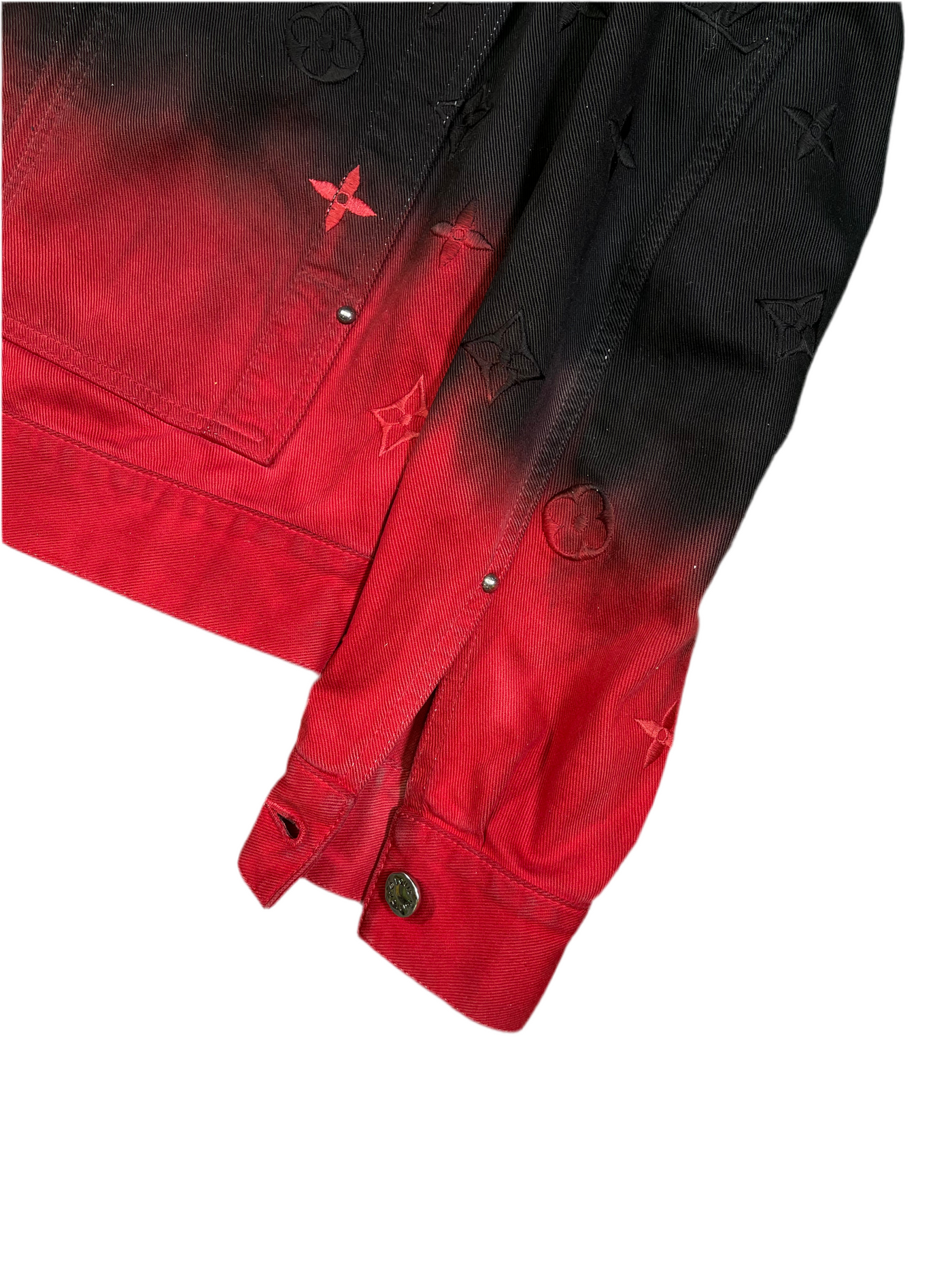 LV Embroidered Gradient Denim Blouson Red