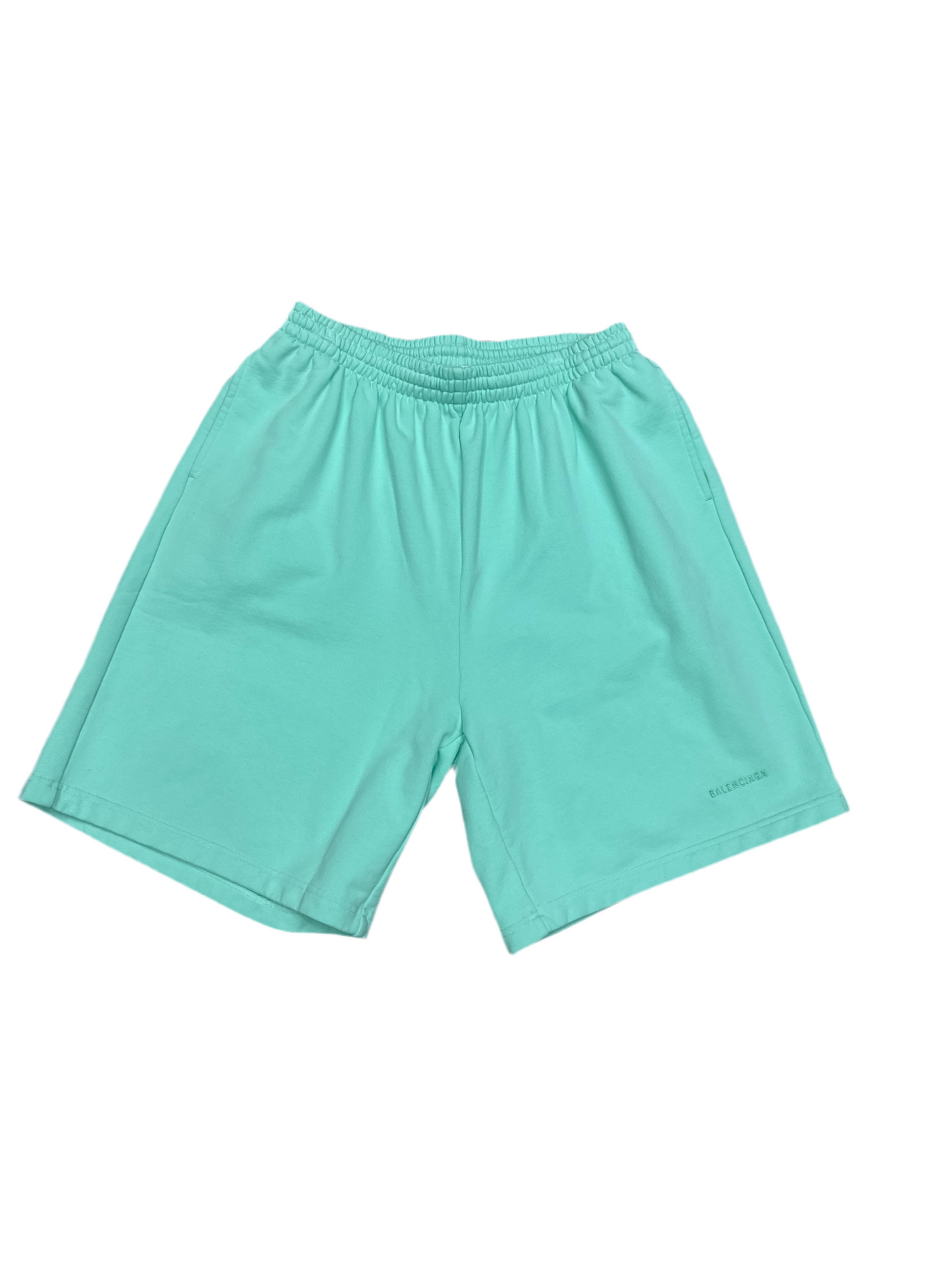 Balenciaga Aquamarine Logo Shorts