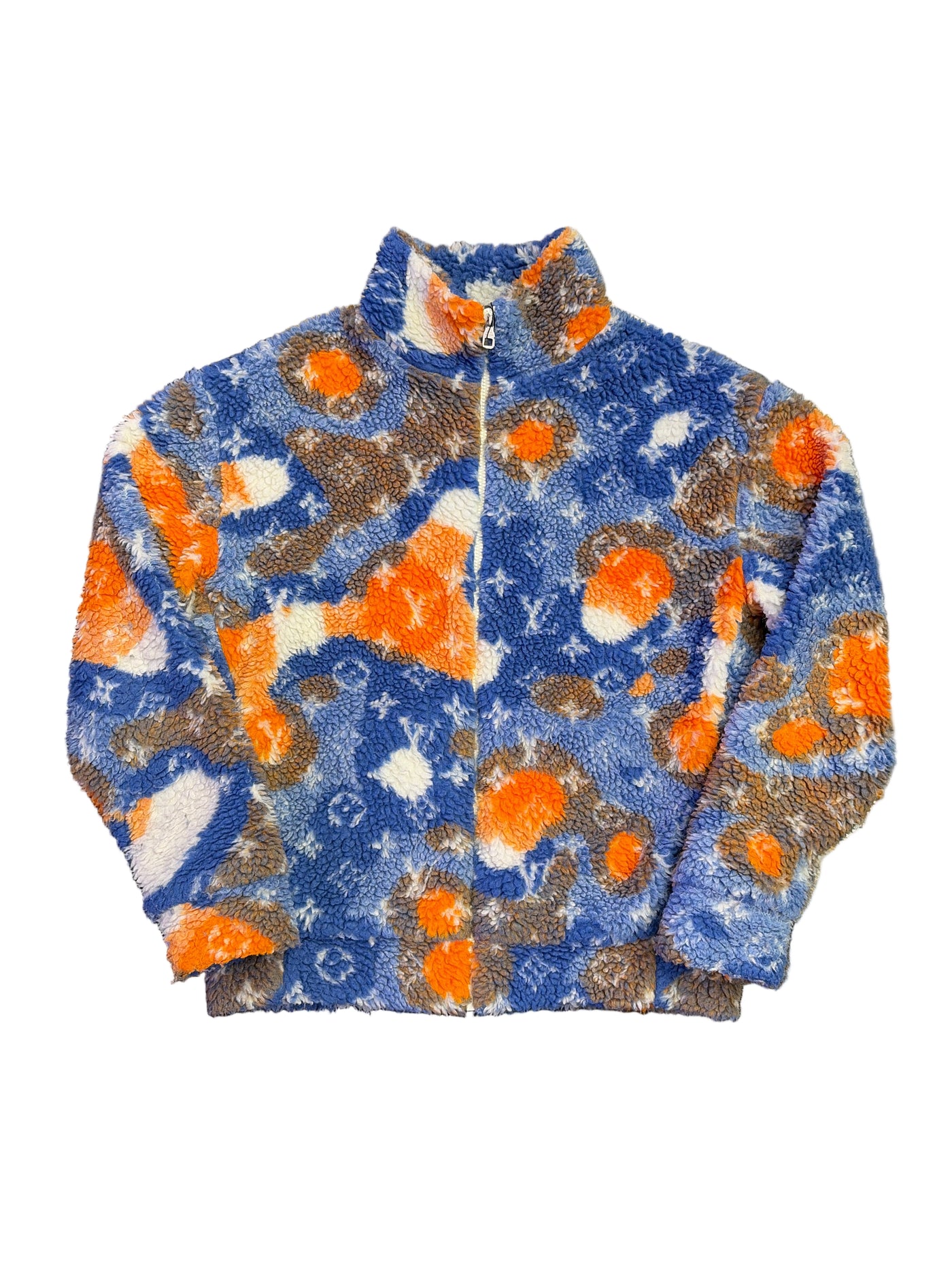 LV Jacquard Camo Fleece Blouson Blue Orange White