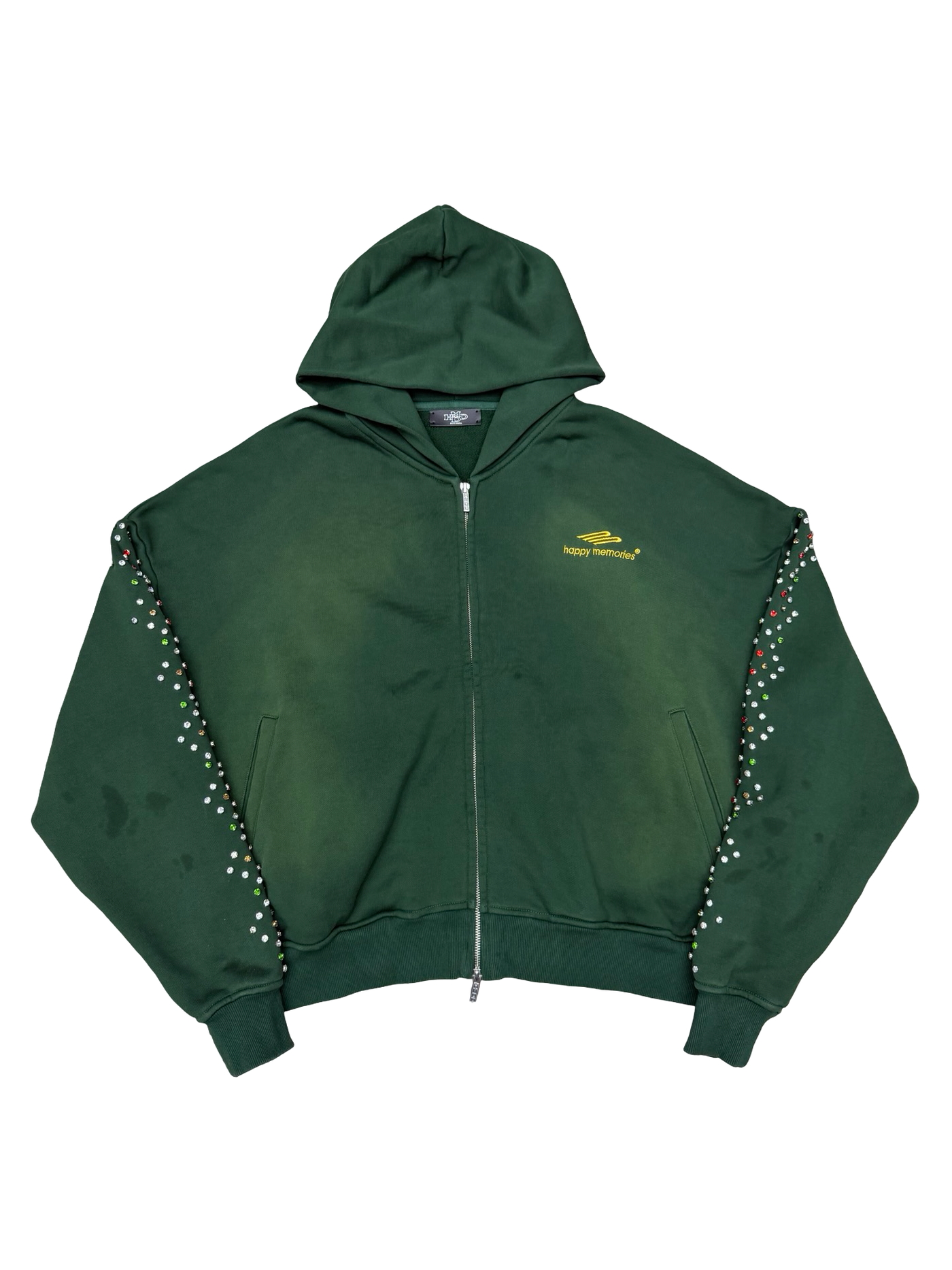 HMDD Green Bean Crystal Zip Up Hoodie
