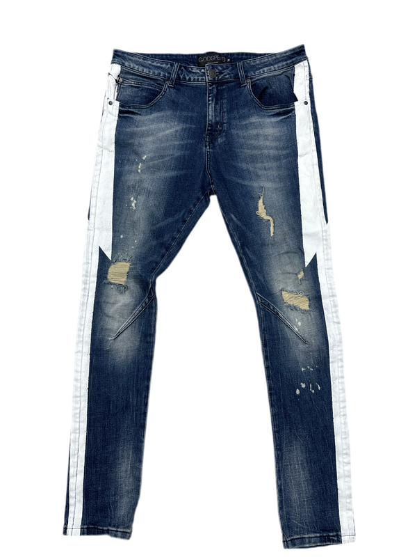 Godspeed White Striped Denim Jeans