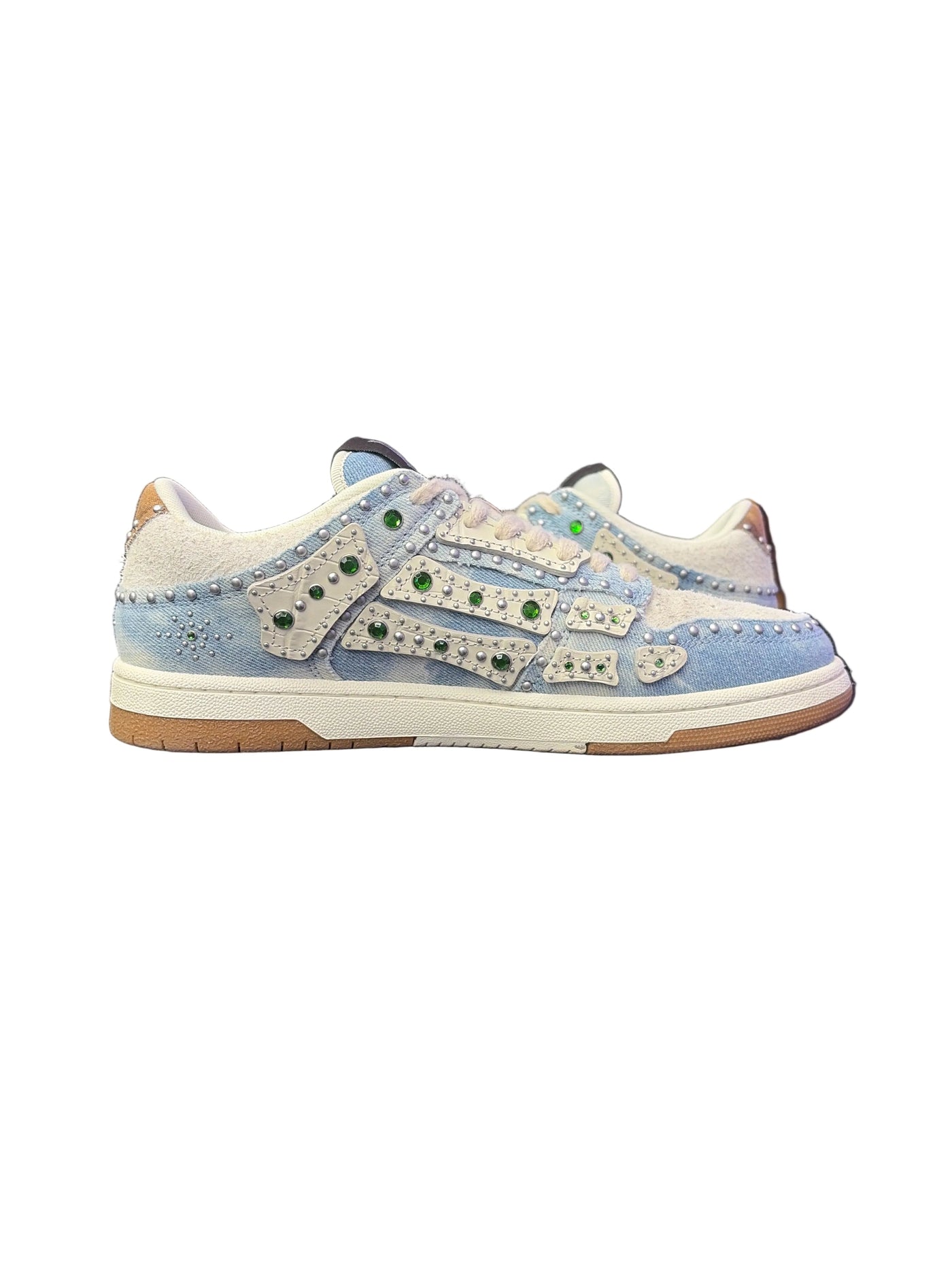 Amiri Studded Skeleton Low Top Blue