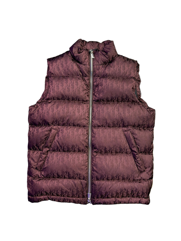 Dior Oblique Down Puffer Vest Burgundy