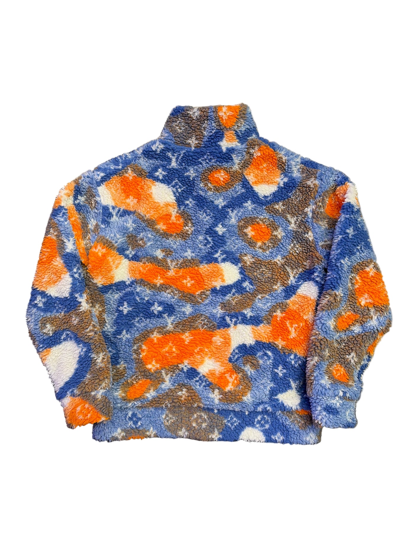 LV Jacquard Camo Fleece Blouson Blue Orange White
