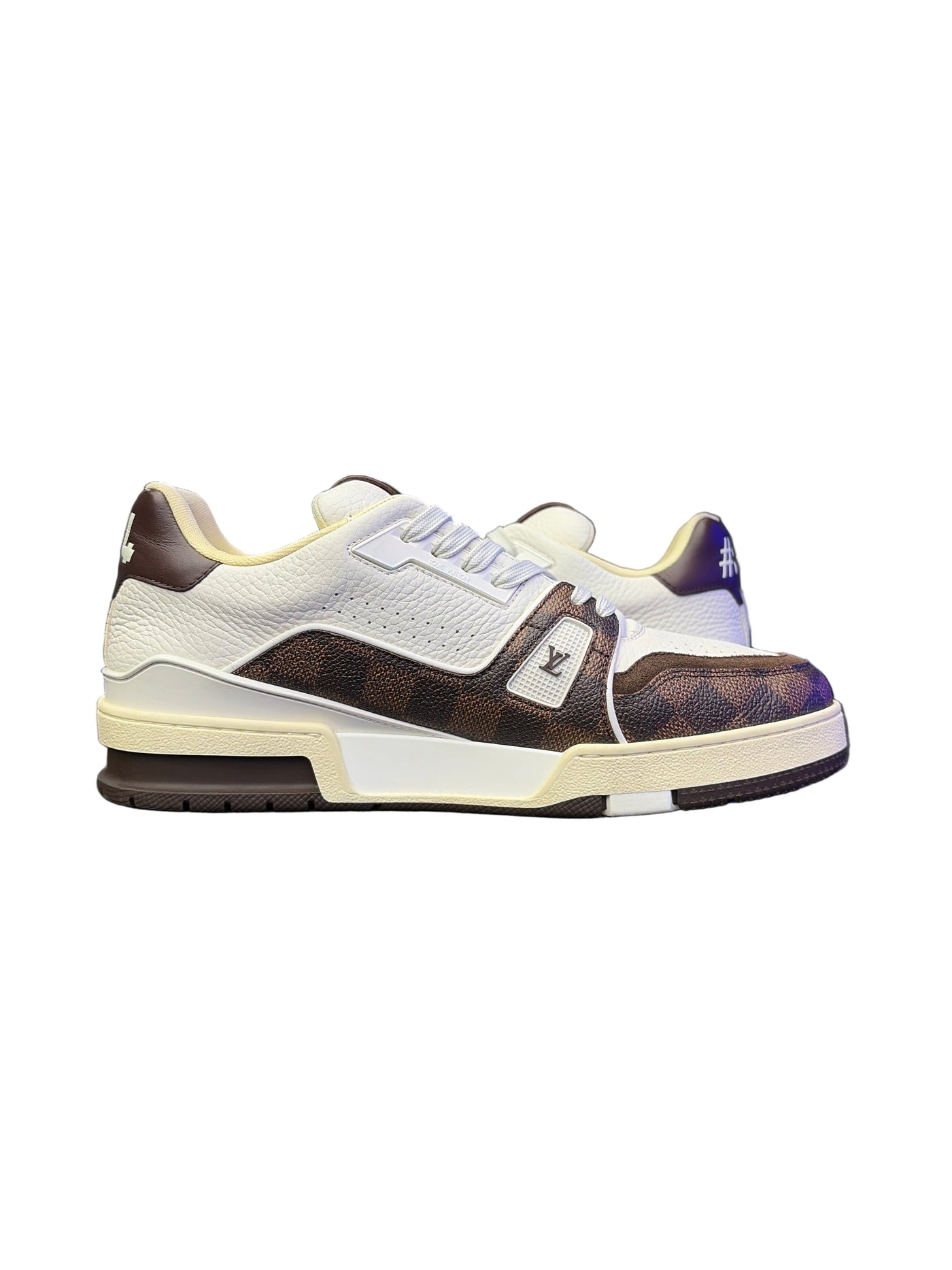 LV Trainer White Moka Brown