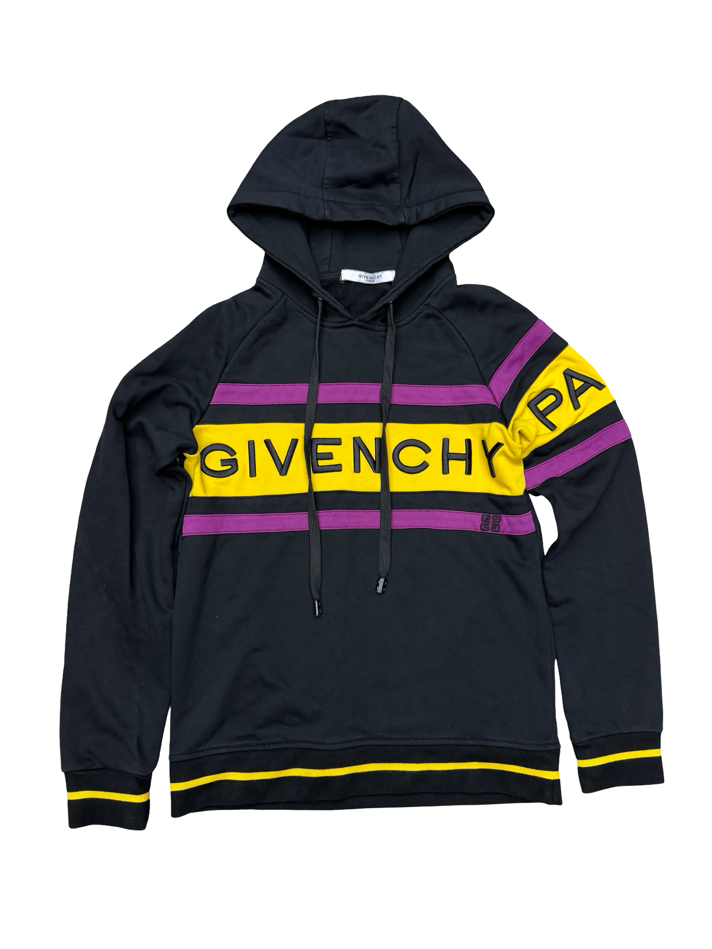 Givenchy Paris Hooded Sweatshirt Purple Yellow
