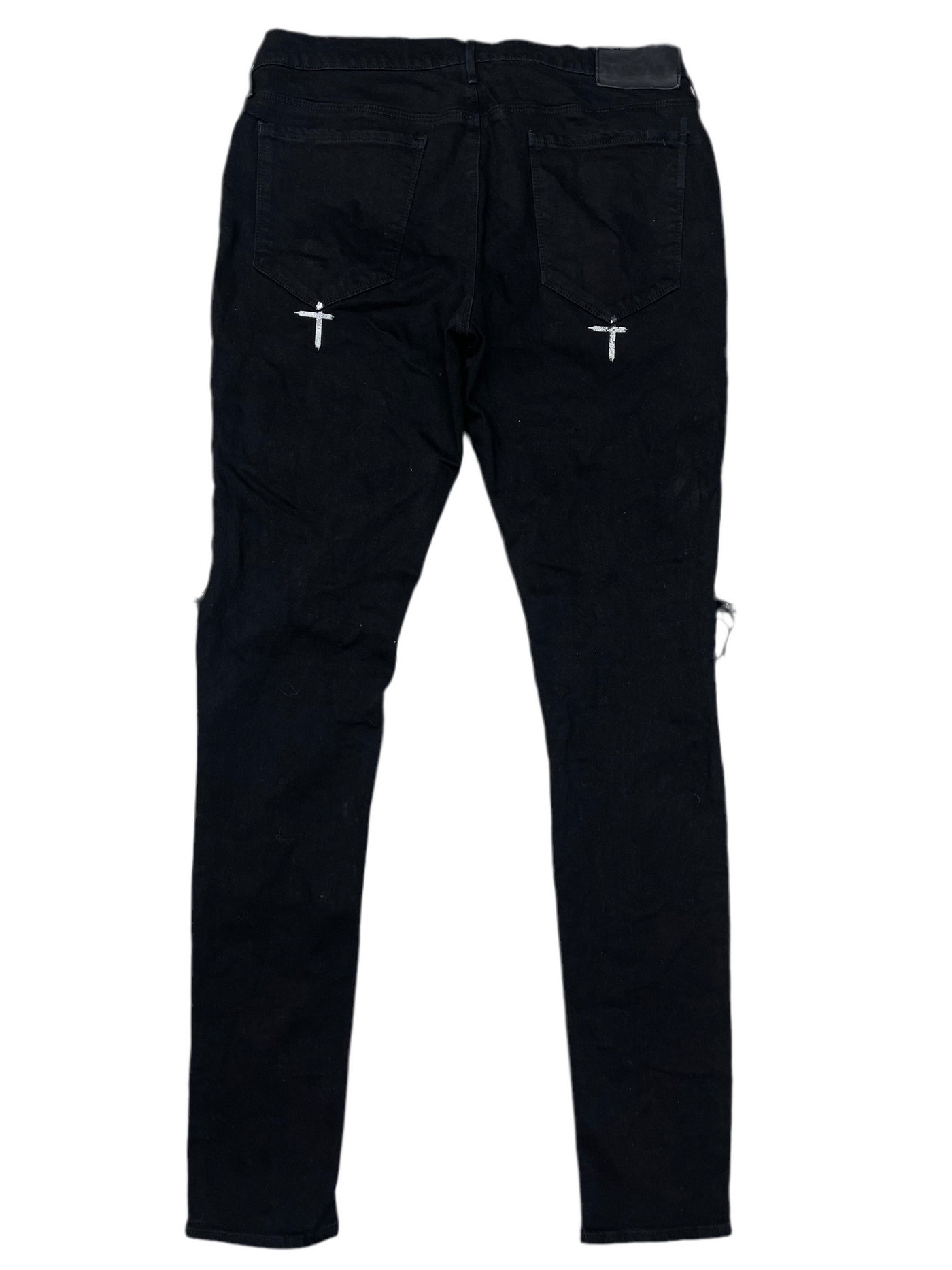 RTA Rest In Peace Knee Slit Jeans Black