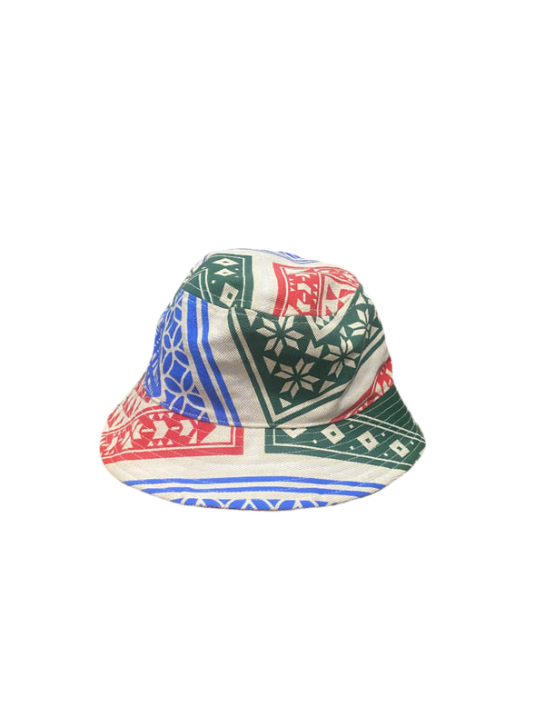 Rhude Patchwork Print Bucket Hat Blue Red Green
