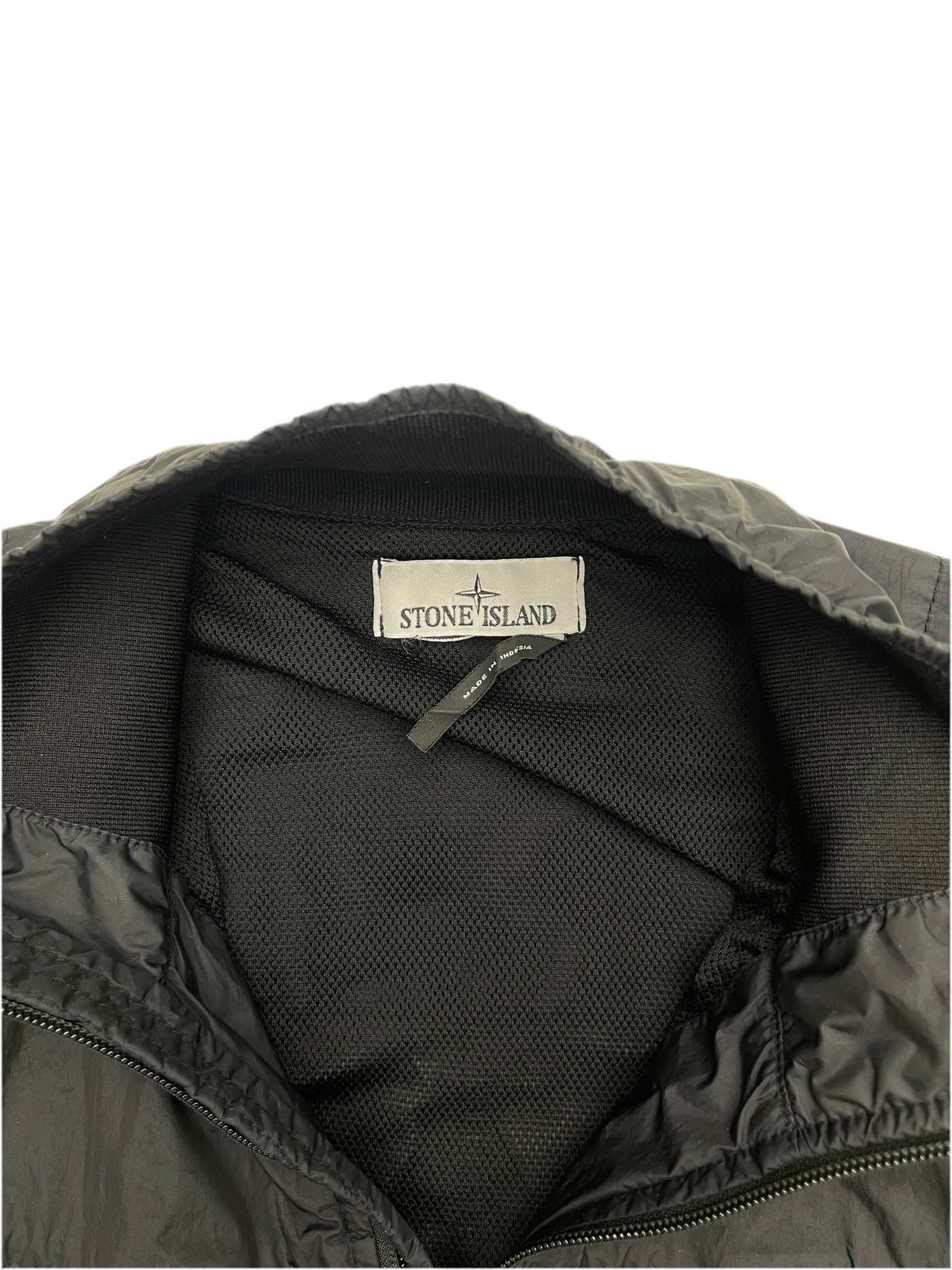 Stone Island Garment Dyed Crinkle Nylon Bomber Jacket Black