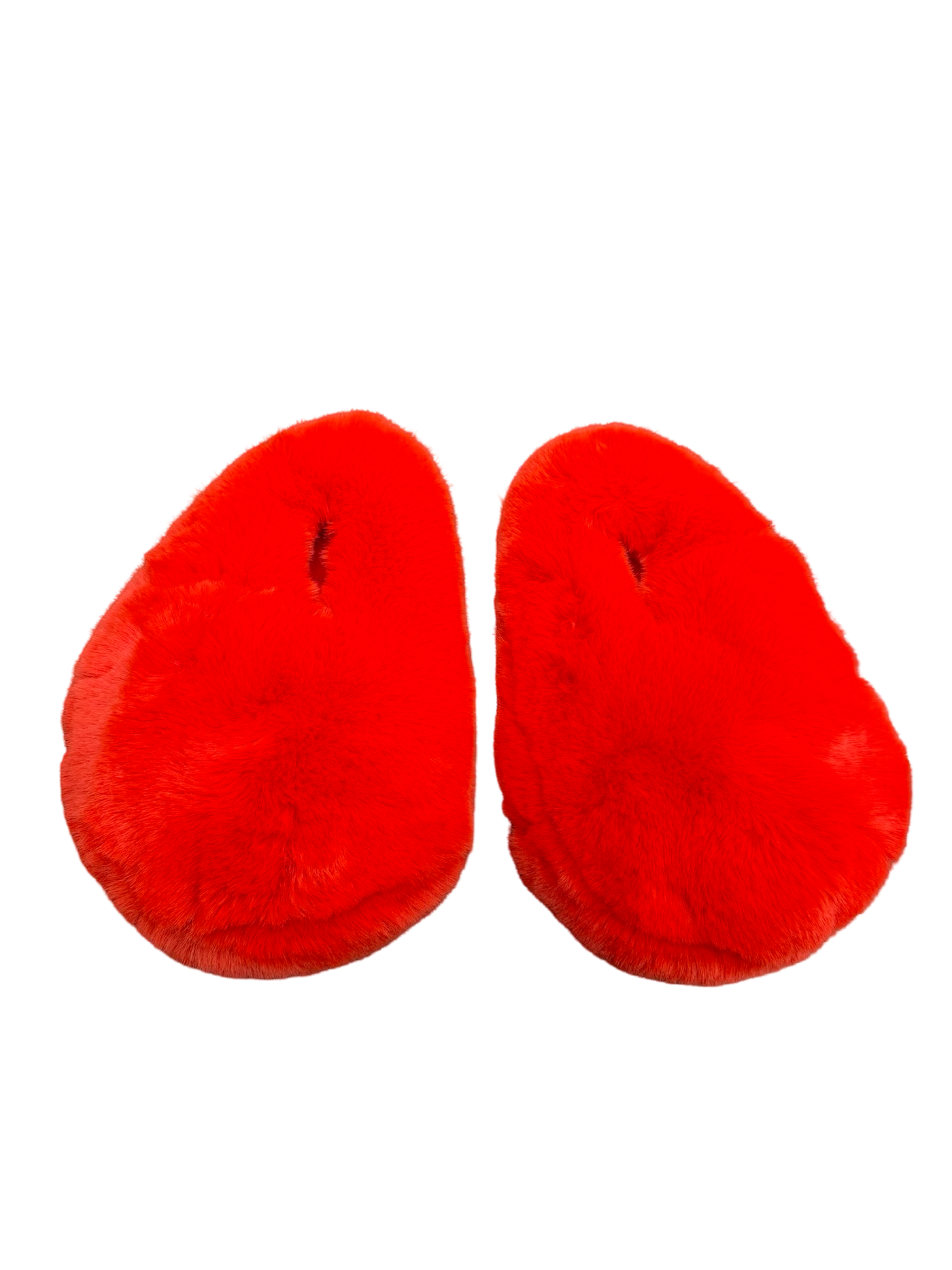 SKIMS Heart Slippers  Ruby Red Faux Fur