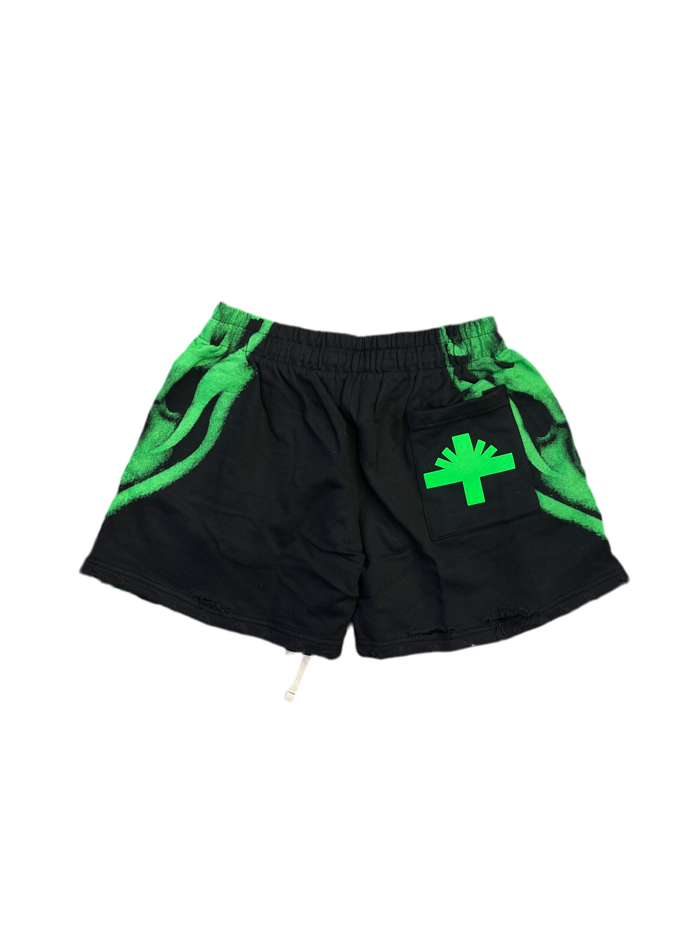 Vertabrae Skull Shorts Black Green