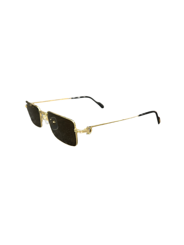 Cartier Gold Rectangle Frame Sunglasses CT0501S 005