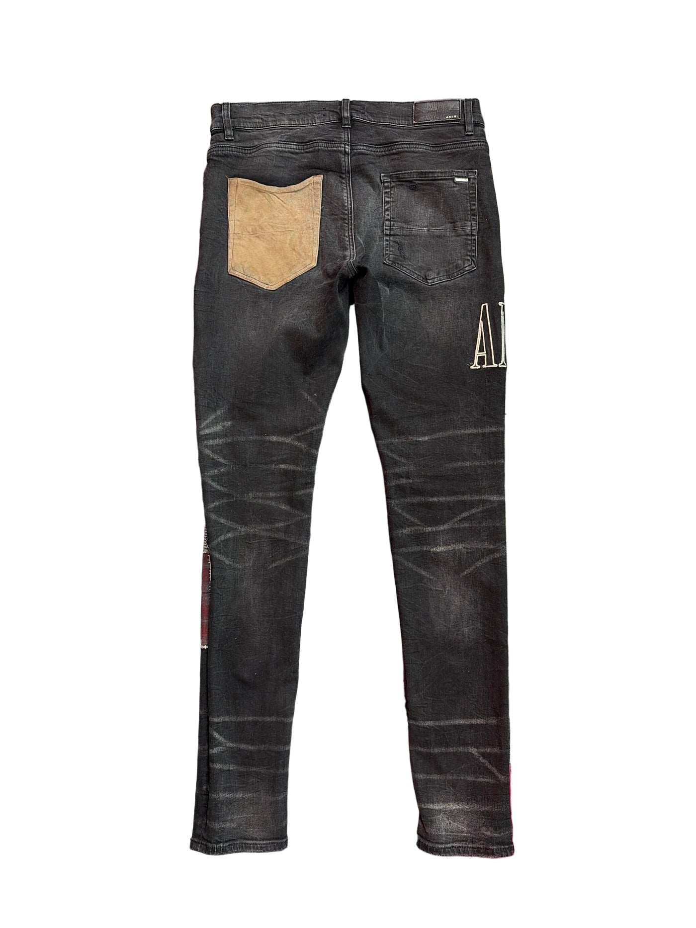 Amiri Grunge Patch Jeans Black
