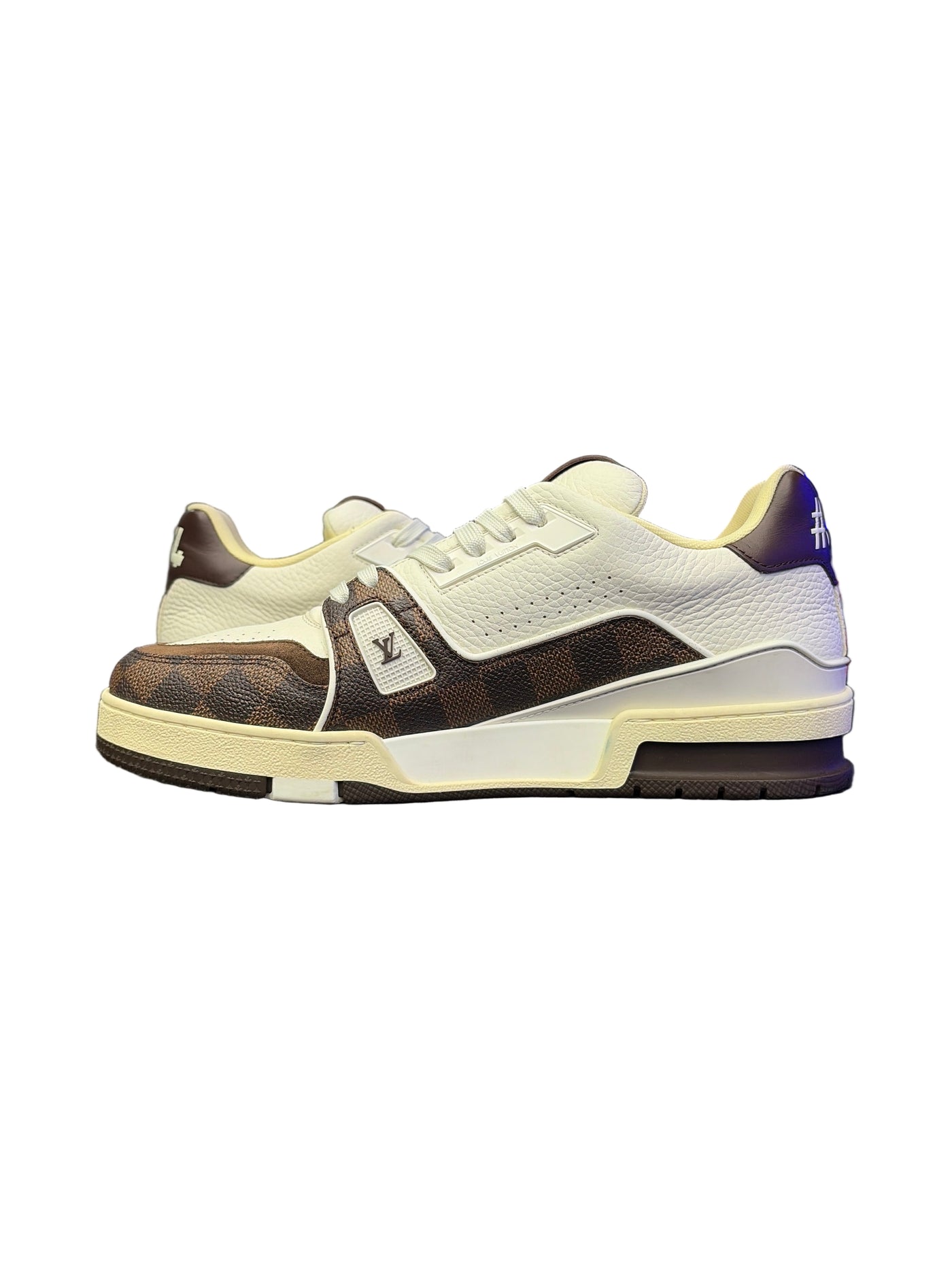 LV Trainer White Moka Brown