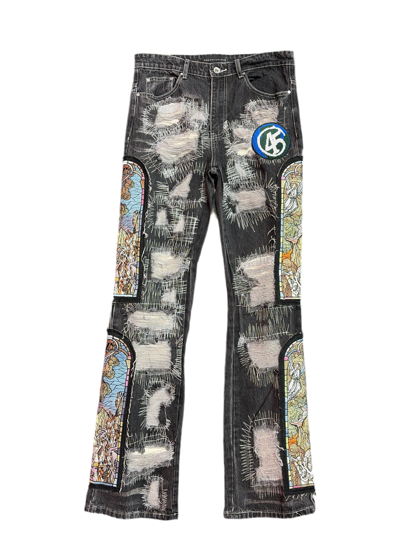 WDW Stained Glass Denim w/ 45 Patch Jeans Black