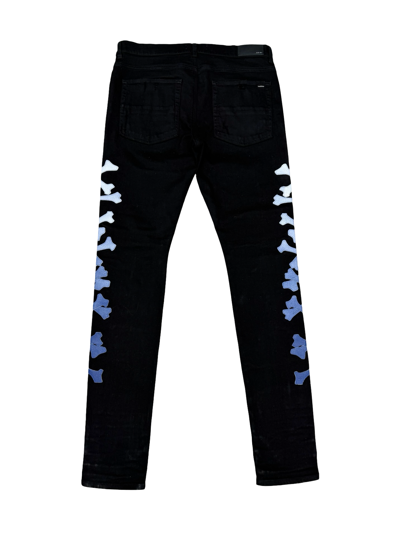 Amiri Blue Bones Applique Jeans Black