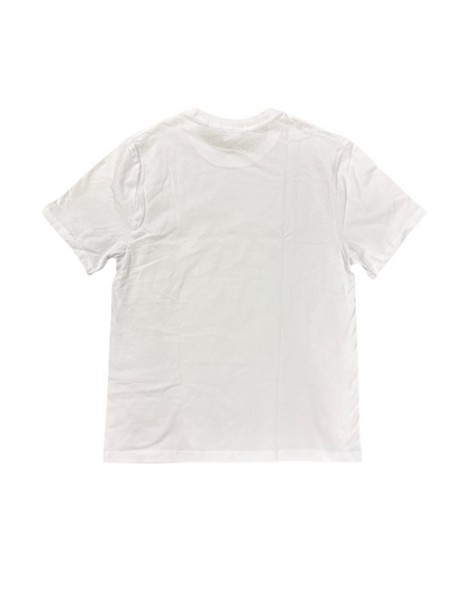 NewYrrk White T-shirt Side Logo w/ White Orange Crystal
