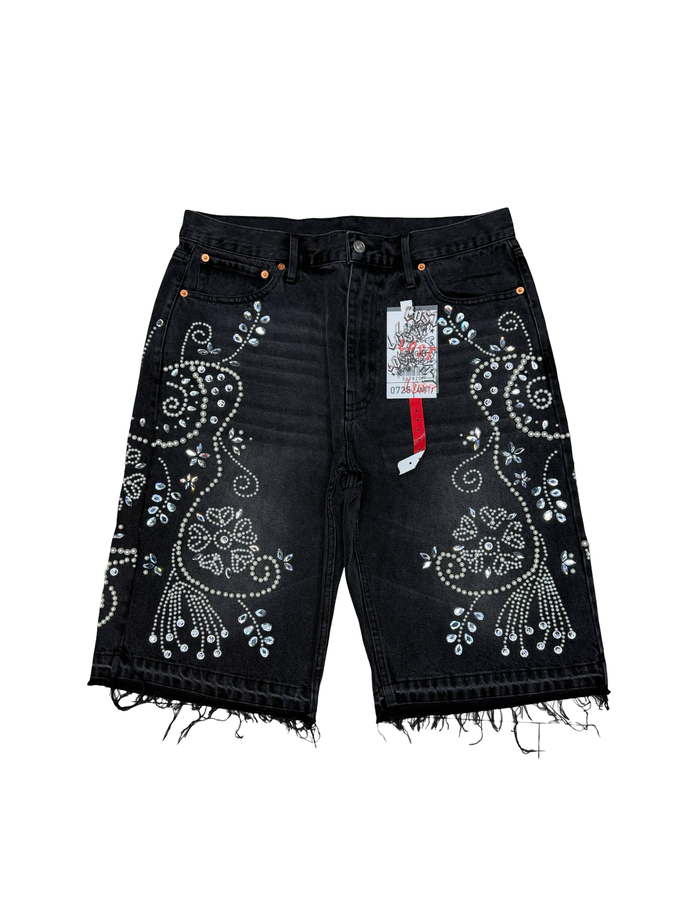 Lost Intricacy Black Lace Jean Shorts
