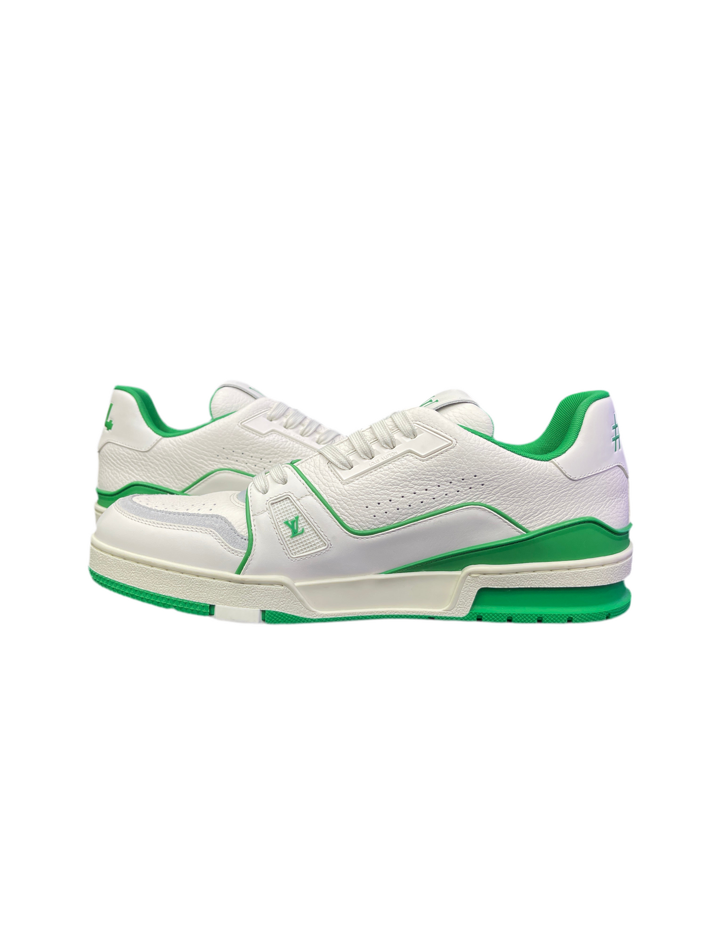 LV Trainer White Green Script