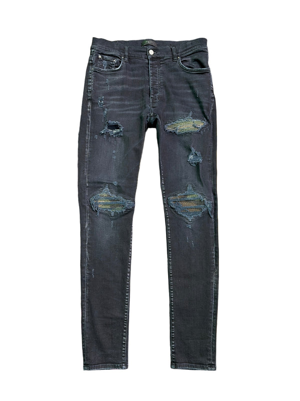 Amiri MX1 Camo Patch Jeans Black