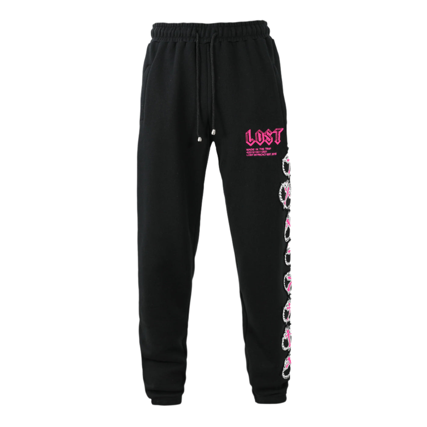 Lost Intricacy Mitt Black Pink Sweatpants
