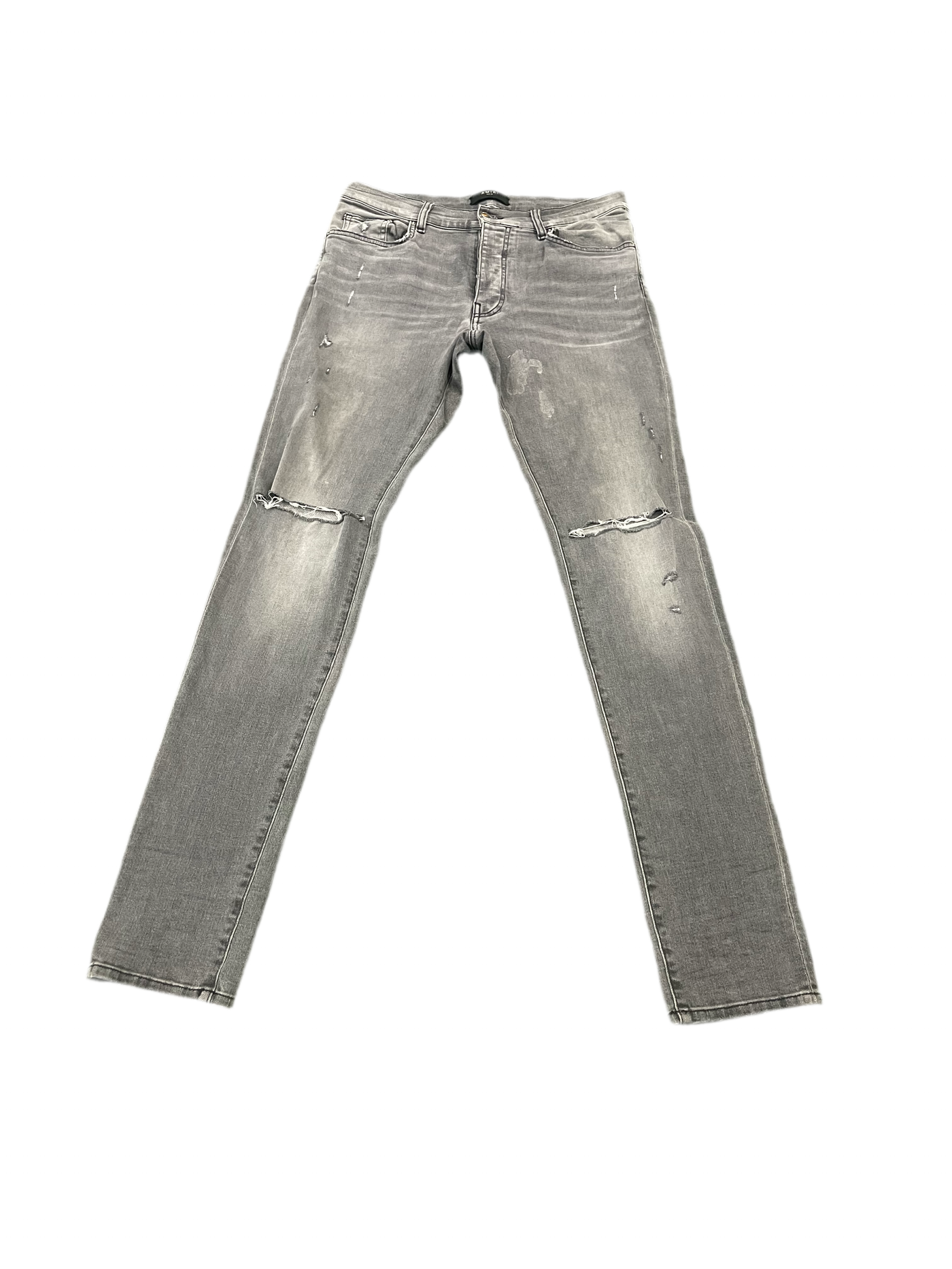 Amiri Jeans Slit Knee Vintage Gray