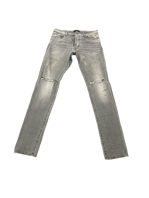 Amiri Jeans Slit Knee Vintage Gray