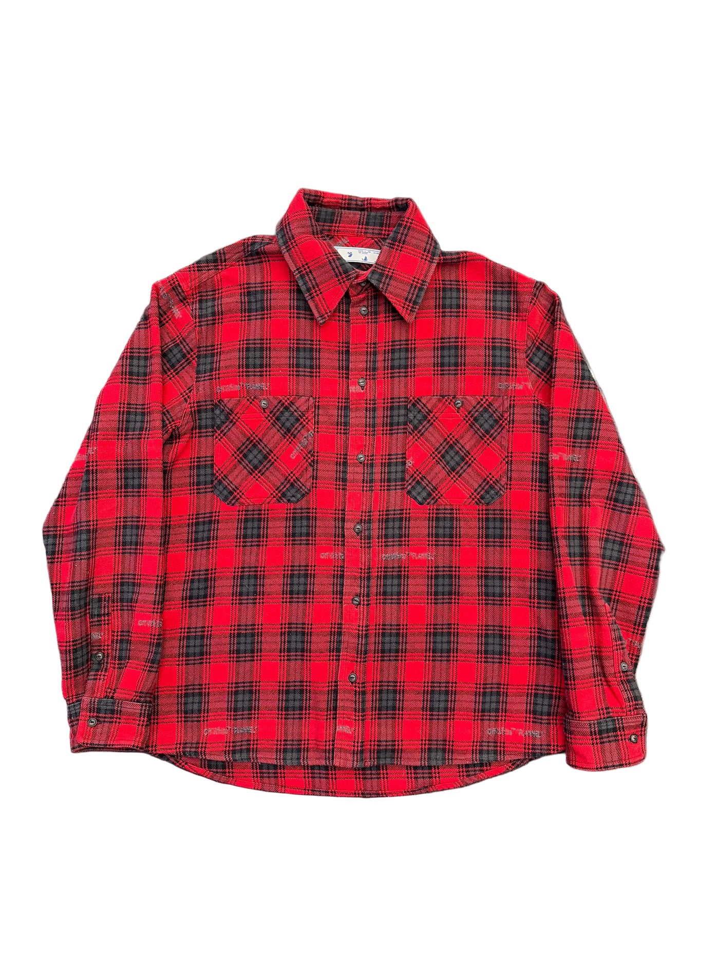 Off-White Stencil Check Coach Jacket Red