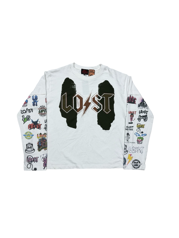 Lost Intricacy Logos White Long Sleeve