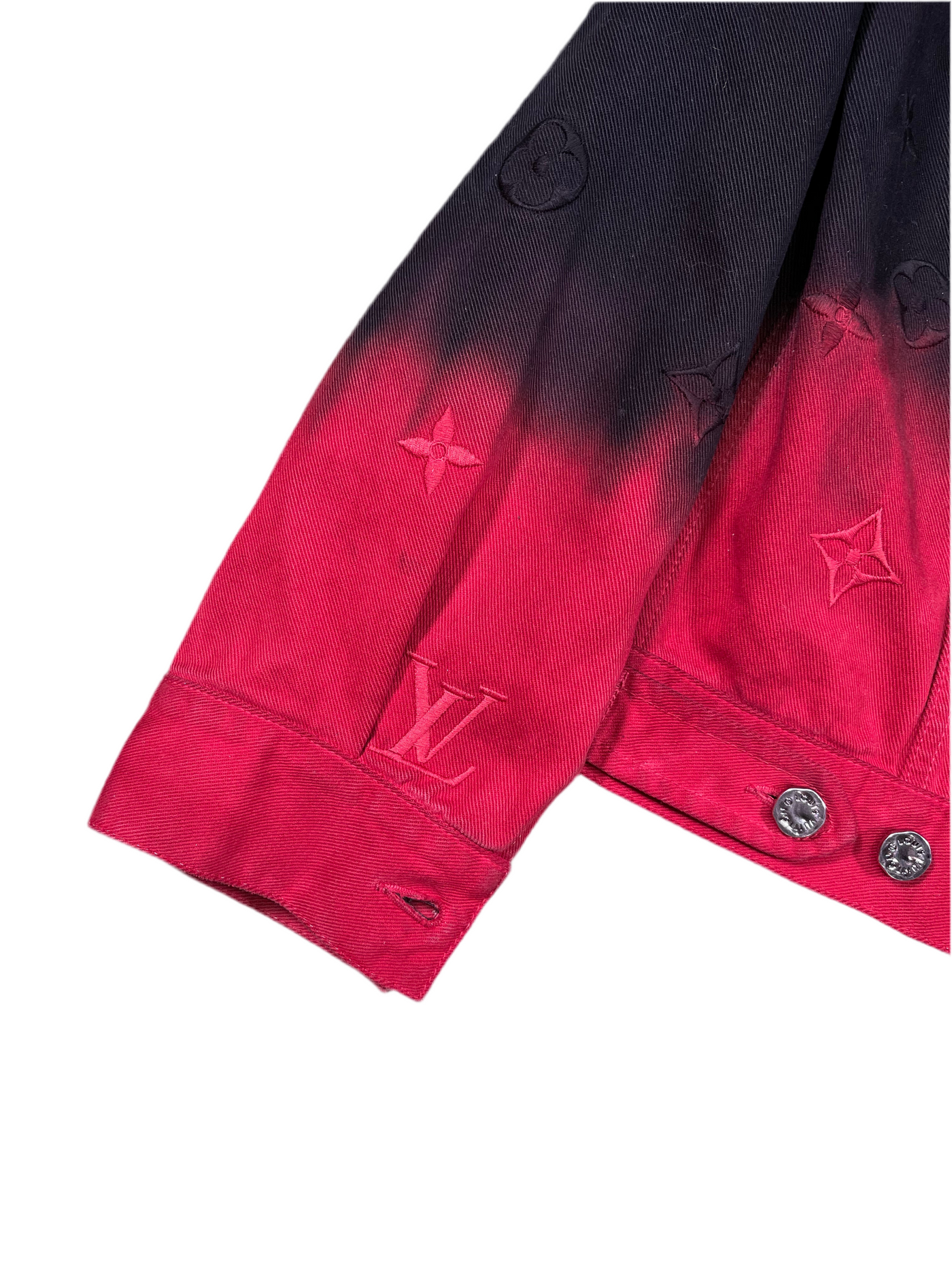 LV Embroidered Gradient Denim Blouson Red