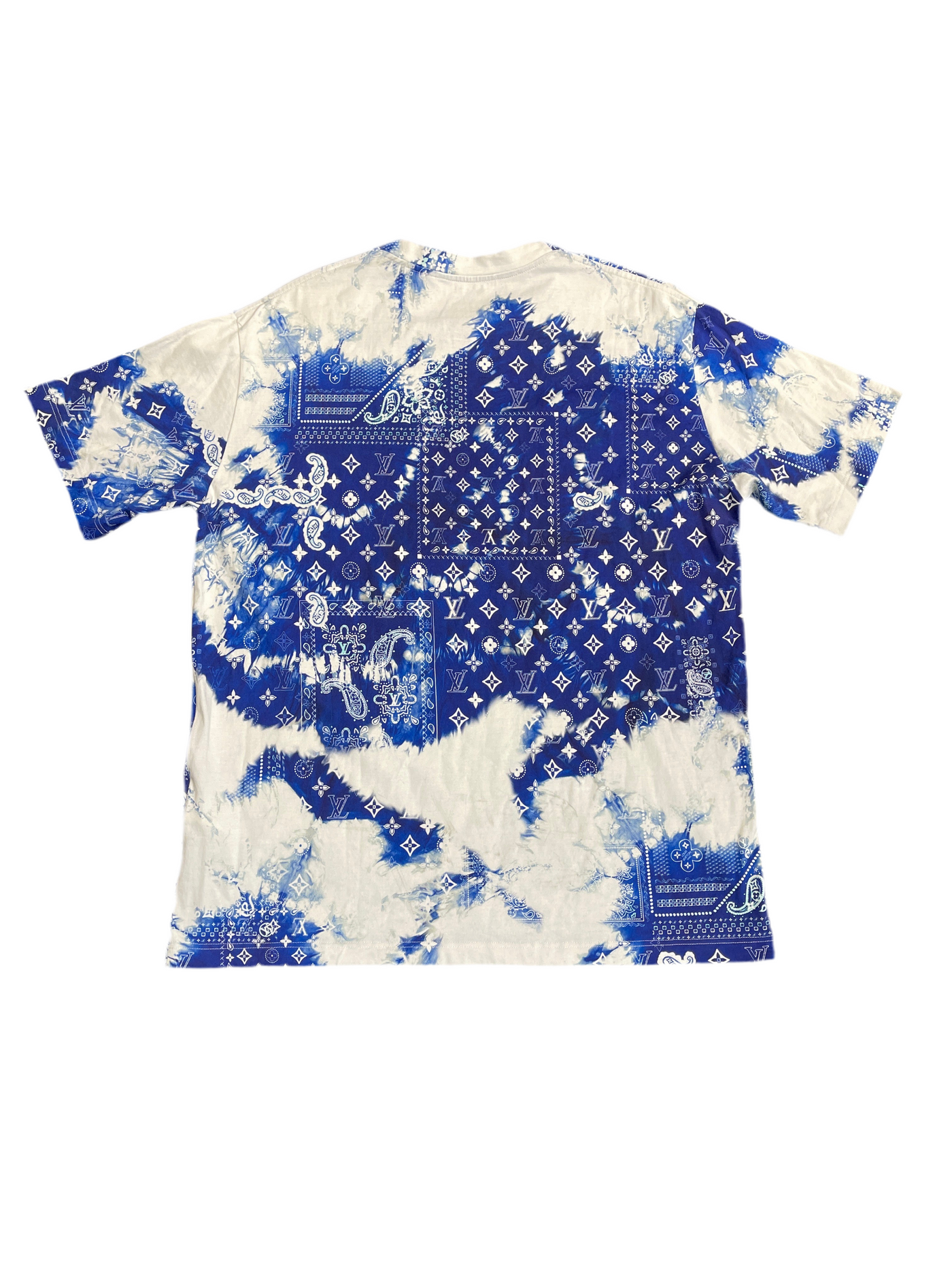 LV Monogram Paisley Print T-Shirt White Blue