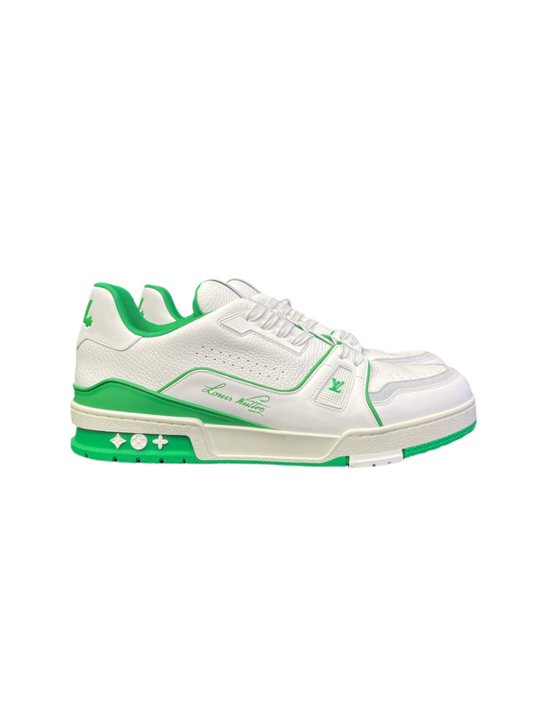 LV Trainer White Green Script