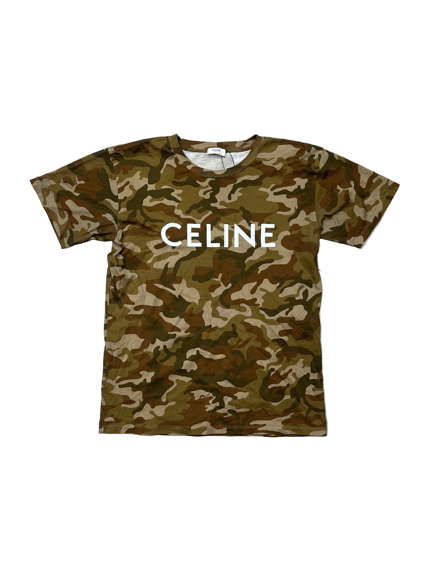Celine Camo Washed T-Shirt Camouflage
