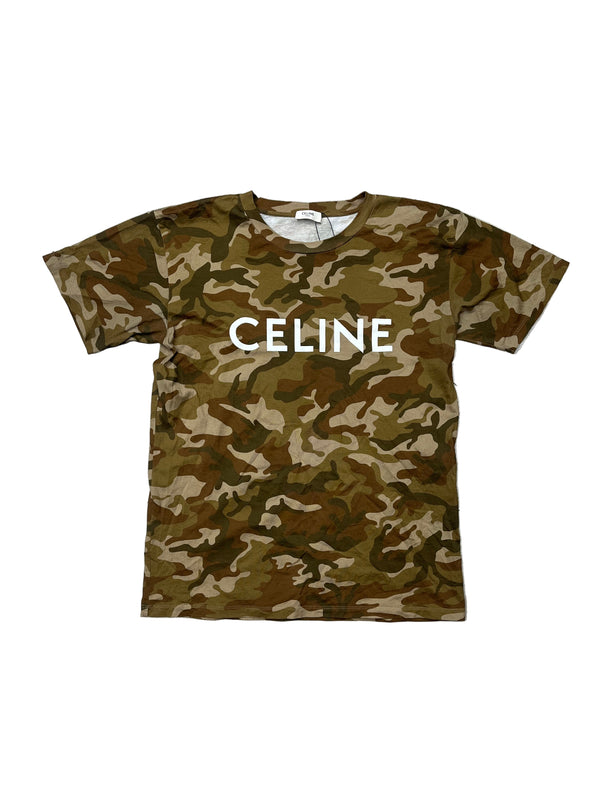 Celine Camo Washed T-Shirt Camouflage