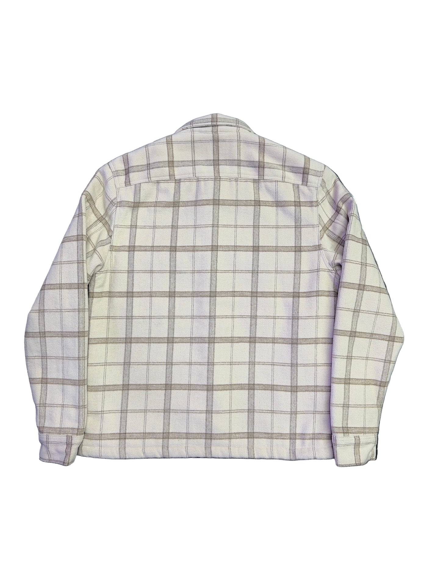 AllSaints Vedder Checked Borg Lined Shirt Jacket Faded Taupe