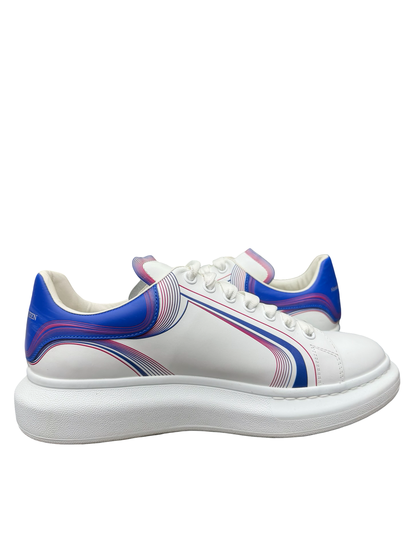 Alexander McQueen Oversized Pink Blue Graphic Lines