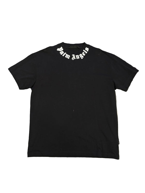 Palm Angels Neck Logo T-Shirt Black