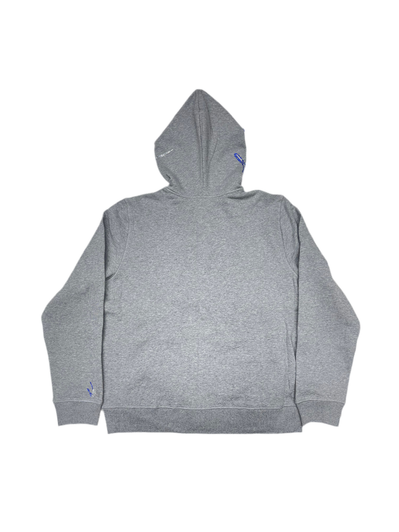 NewYrrk Gray Zip-Up Hoodie w/ Blue White Crystal