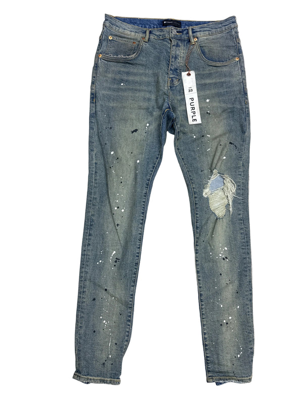 Purple Brand Paint Splatter Jeans Denim Jeans