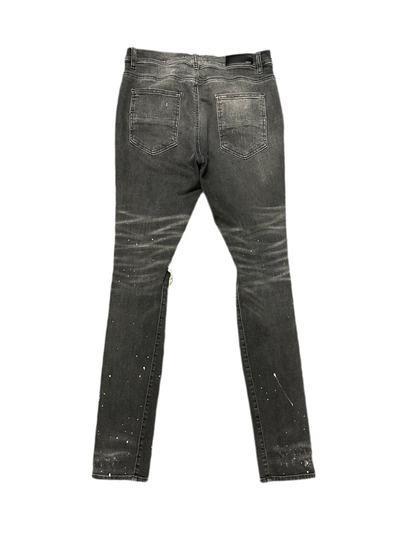 Amiri Bleach Splatter Thrasher Faded Jeans Grey