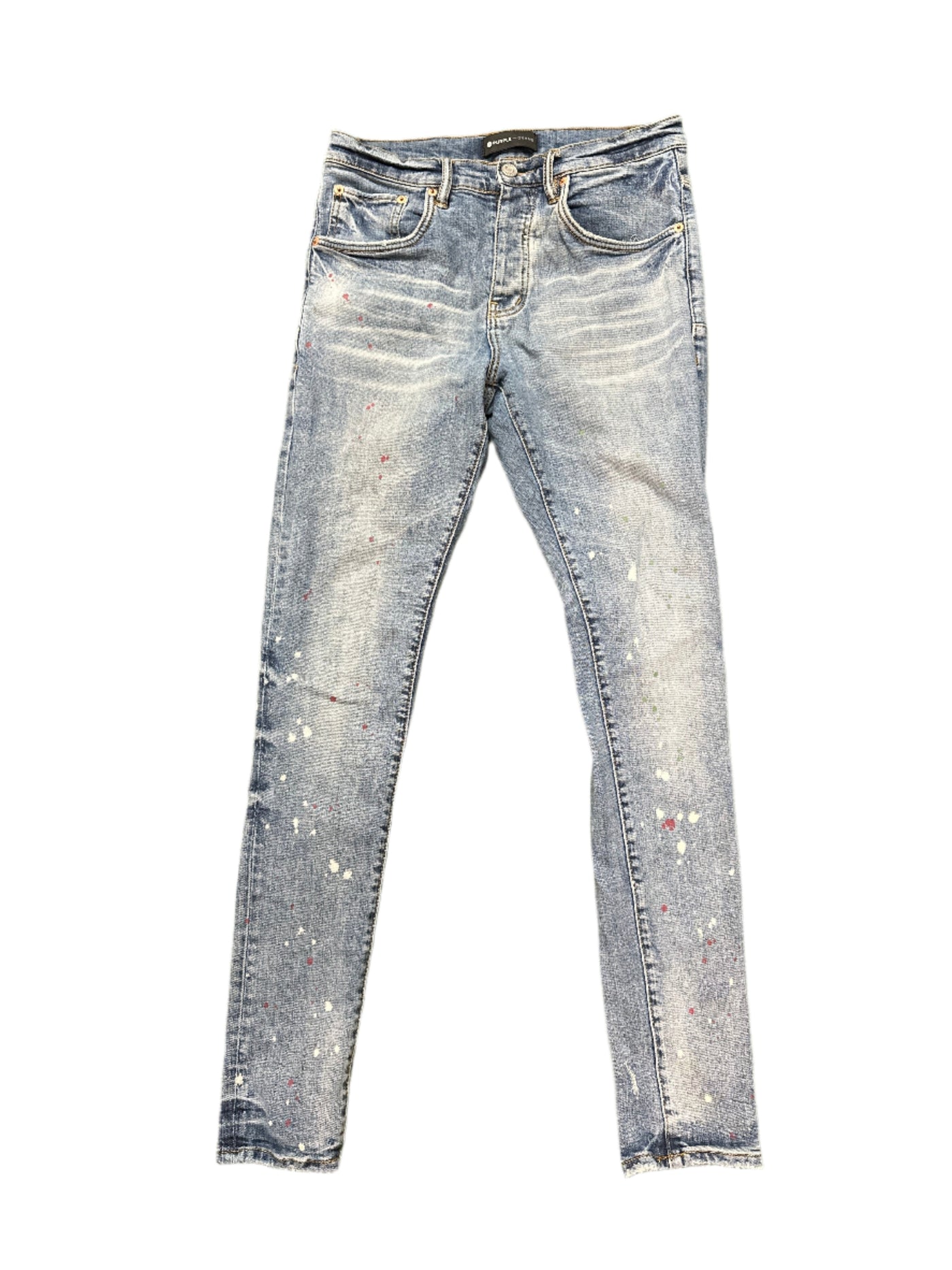 Purple Brand Splatter Paint Jeans