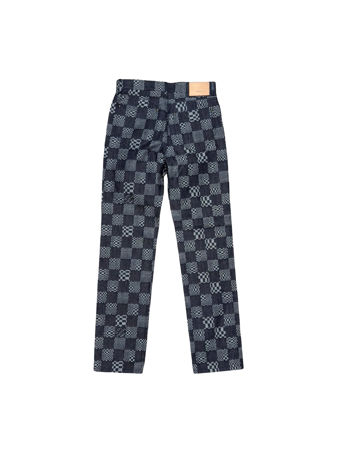 Louis Vuitton Distorted Damier Print Jeans