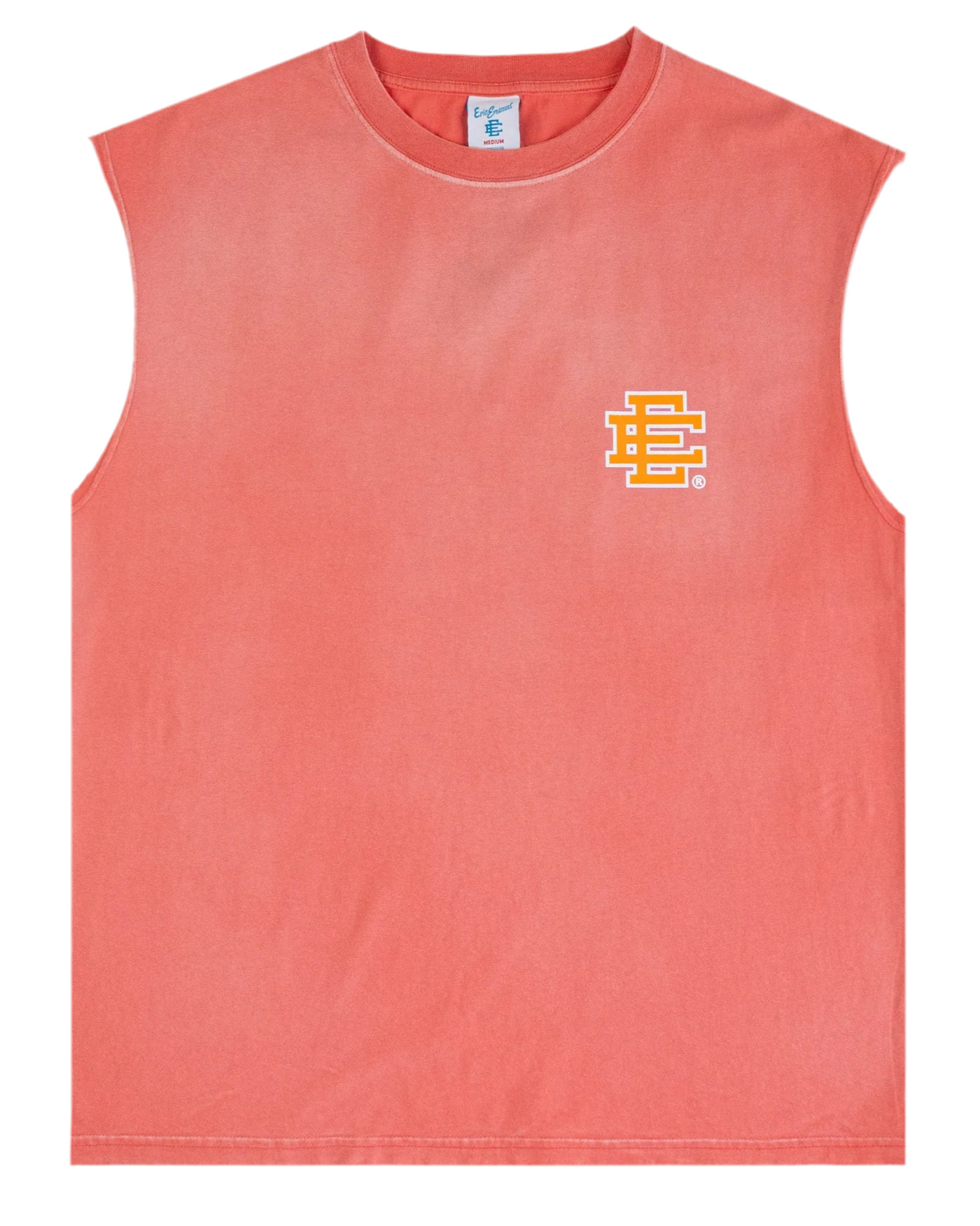 EE Basic Sleeveless T-Shirt Washed Red Orange Logo
