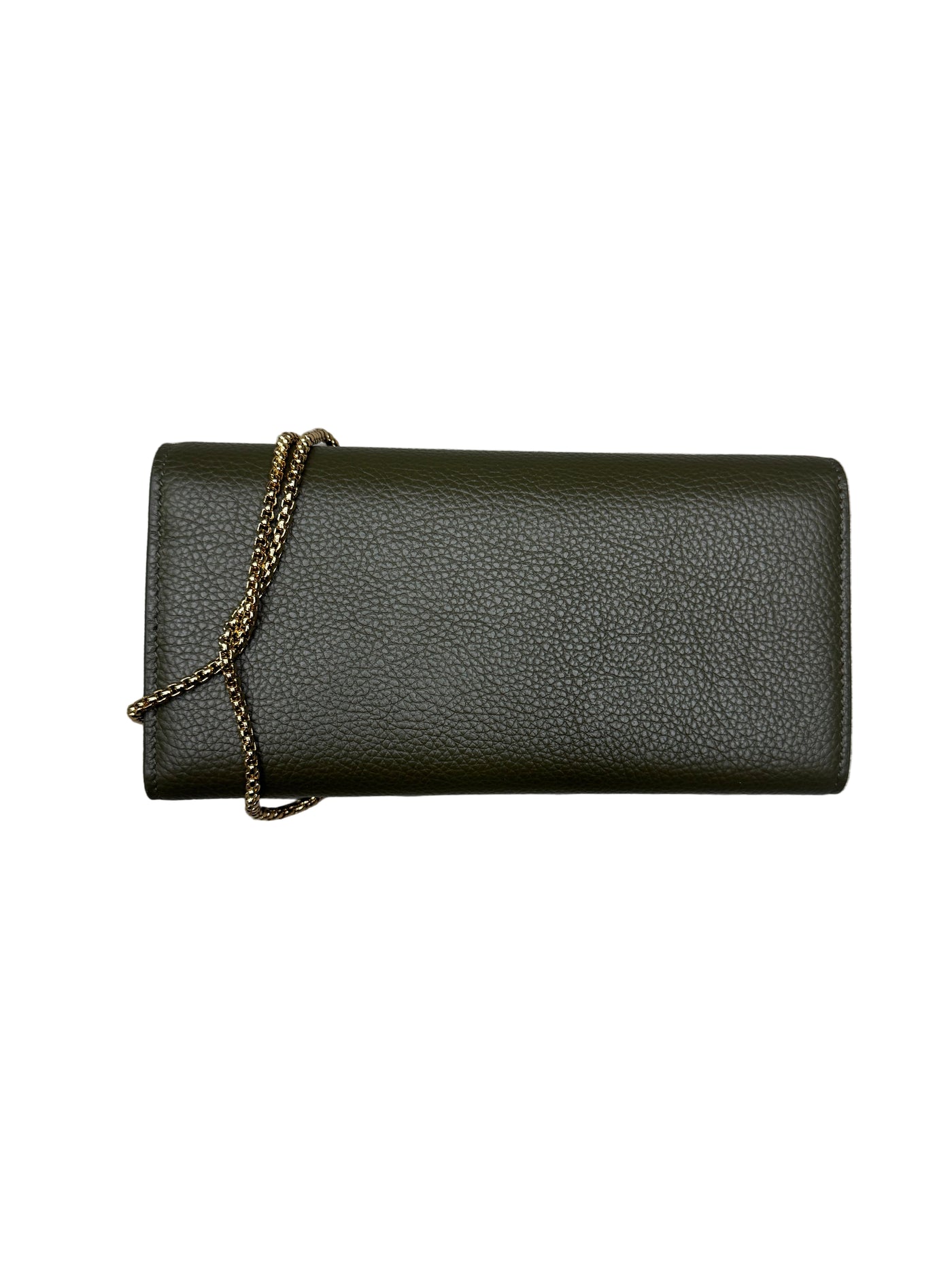 Salvatore Ferragamo Gancini wallet Green Gold
